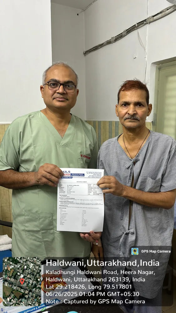 Dr. Adarsh Kumar bed-side checkup with recovered patient